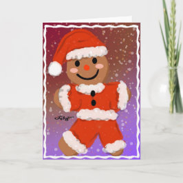 Happy Gingerbread Santa Kaart