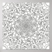 Happy Gingerbreads: gedetailleerde kleurplaat Poster (Voorkant)