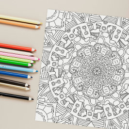 Happy Gingerbreads: gedetailleerde kleurplaat Poster