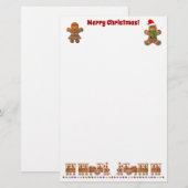 Happy Gingerbrood koekjes met een kersttrein Briefpapier (Voorkant / Achterkant)