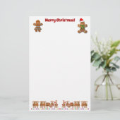 Happy Gingerbrood koekjes met een kersttrein Briefpapier (Staand voorkant)