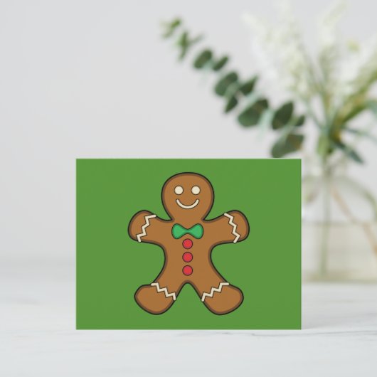 Happy Gingerbrood Man Feestdagenkaart (Staand voorkant)