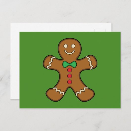 Happy Gingerbrood Man Feestdagenkaart (Voorkant / Achterkant)