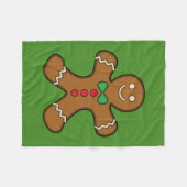 Happy Gingerbrood Man Fleece Deken (Voorkant (Horizontaal))