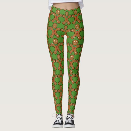 Happy Gingerbrood Man Leggings (Voorkant)