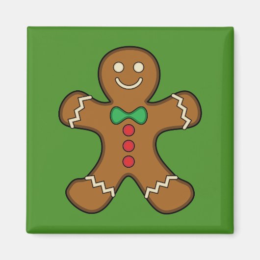 Happy Gingerbrood Man Magneet (Voorkant)
