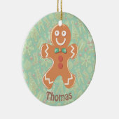 Happy Gingerbrood Man Merry Kerstry Keramisch Ornament (Rechts)