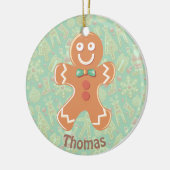 Happy Gingerbrood Man Merry Kerstry Keramisch Ornament (Links)