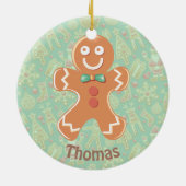 Happy Gingerbrood Man Merry Kerstry Keramisch Ornament (Achterkant)