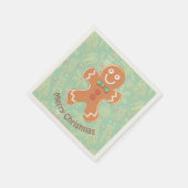 Happy Gingerbrood Man Merry Kerstry Servet (Hoek)