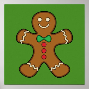 Happy Gingerbrood Man Poster