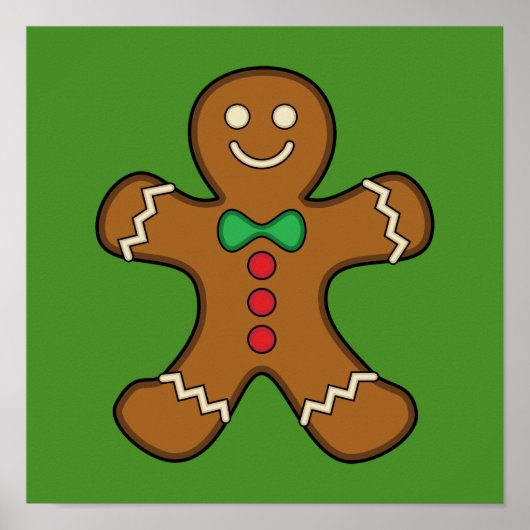 Happy Gingerbrood Man Poster (Voorkant)