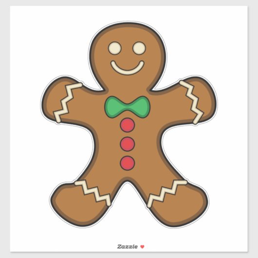 Happy Gingerbrood Man Sticker (Vel)