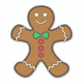 Happy Gingerbrood Man Sticker (Voorkant)