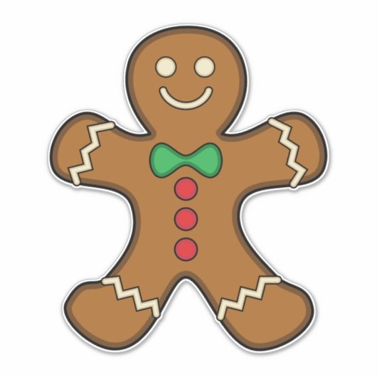 Happy Gingerbrood Man Sticker (Voorkant)