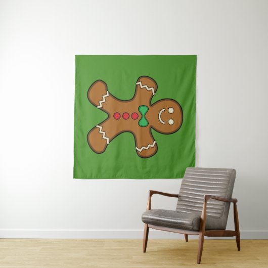 Happy Gingerbrood Man Wandkleed (In Situ (horizontaal))