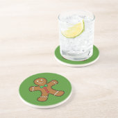 Happy Gingerbrood Man Zandsteen Onderzetter (Zijkant)