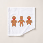 Happy gingerbrood mannen bad handdoek (Wasdoekje)
