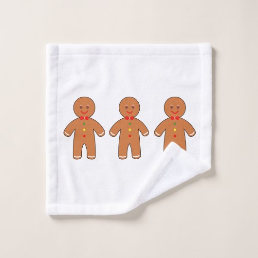 Happy gingerbrood mannen bad handdoek (Wasdoekje)