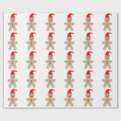 Happy Gingerbrood met een kersthoed Cadeaupapier (Vlak)