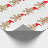Happy Gingerbrood met een kersthoed Cadeaupapier (Hoek)