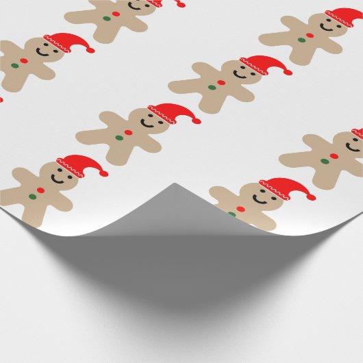 Happy Gingerbrood met een kersthoed Cadeaupapier (Hoek)