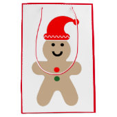 Happy Gingerbrood met een kersthoed Medium Cadeauzakje (Voorkant)