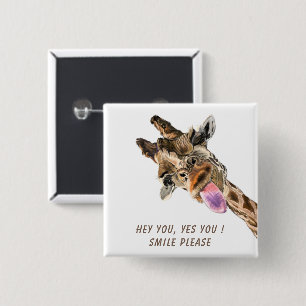 Happy Giraffe Button - aangepaste tekst