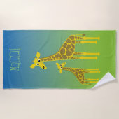 Happy giraffe familiebadhanddoek strandlaken (Voorkant)