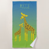 Happy giraffe familiebadhanddoek strandlaken (Voorkant)