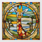 Happy Giraffe Faux Glas in lood Raamsticker (Vel)