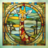 Happy Giraffe Faux Glas in lood Raamsticker (Vel 3)