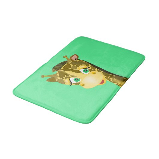 Happy Giraffe Funny Bath Mat (Gekanteld)