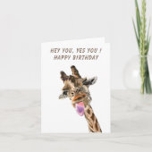 Happy Giraffe Funny Verjaardag Kaart (Voorkant)