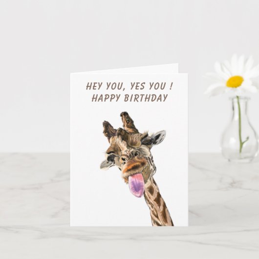 Happy Giraffe Funny Verjaardag Kaart (Kleine Plant)