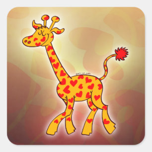 Happy Giraffe met hart Vierkante Sticker