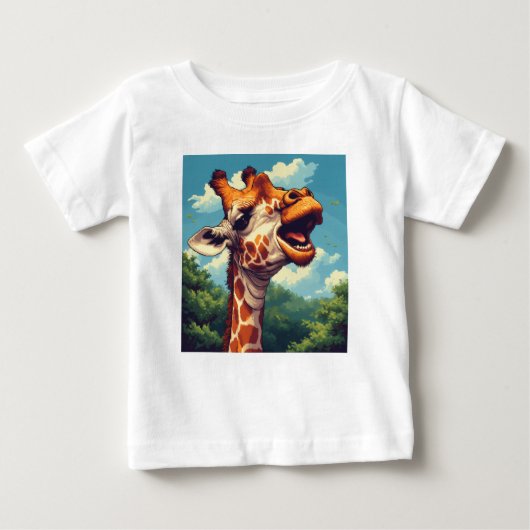 Happy Giraffe Pixel Art T-shirt (Voorkant)