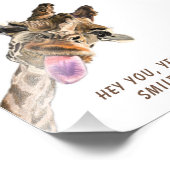 Happy Giraffe tong uit grappige fotoprint Foto Afdruk (Hoek)