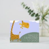 Happy Giraffe Verjaardag Wenskaart Briefkaart (Staand voorkant)