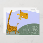 Happy Giraffe Verjaardag Wenskaart Briefkaart (Voorkant / Achterkant)