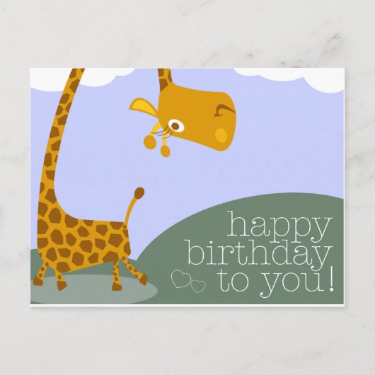 Happy Giraffe Verjaardag Wenskaart Briefkaart (Voorkant)