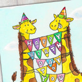 Happy Giraffes Birthday Briefkaart
