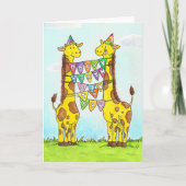 Happy Giraffes Birthday-groet Kaart (Voorkant)