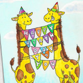 Happy Giraffes Birthday-groet Kaart
