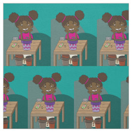 Happy Girl begint bij Seedling Print Fabric Stof