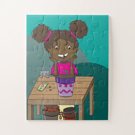 Happy Girl begint bij Seedling Puzzle Legpuzzel (Verticaal)