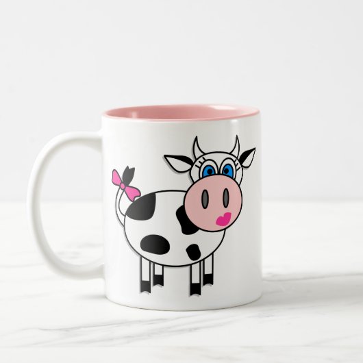 Happy Girl Cow Coffee Mok (Links)