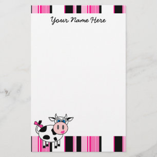 Happy Girl Cow Stationery Briefpapier
