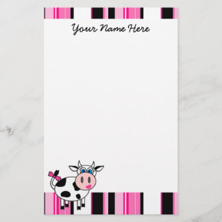 Happy Girl Cow Stationery Briefpapier