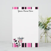 Happy Girl Cow Stationery Briefpapier (Staand voorkant)